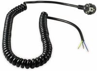 AS SCHWABE Anschluss Spiralkabel, 4 m, 3x1,5 mm&sup2;, schwarz, offenes Ende