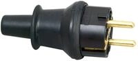 KOPP Schutzkontakt-Stecker 173016008 gro&szlig;, mit Knickschutz, schwarz