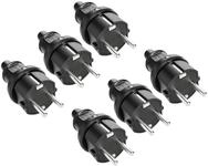 ABSINA Schutzkontaktstecker, schwarz, 6 St&uuml;ck
