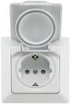 MILOS Schutzkontakt-Steckdose 22785, UP, 16A/250V, IP44. mit Deckel, wei&szlig;