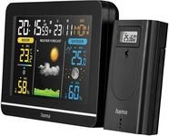 HAMA Digitale Wetterstation Usedom Schwarz, AC, Farbdisplay