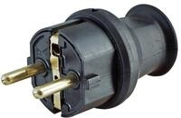KOPP Schutzkontakt-Stecker 179716005 klein, mit Knickschutz, schwarz