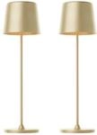 BRILLIANT LED-Akku-Tischleuchte Kaami, 2 W, 310 lm, 3000 K, gold, 2er Set