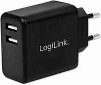 LOGILINK USB-Lader PA0210, 2-fach, 2,4 A, schwarz