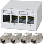 LOGILINK Patchpanel NK4090 4Port inkl. 4 CAT6A Modulen