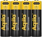 AQIILA Li-lon-Akku, AA, USB-C, 1,5 V, 4er Pack