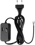 REV Euro-Zuleitung mit Zwischenschalter 0033500512, mit USB, 2 m, schwarz