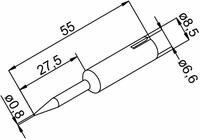 ERSA L&ouml;tspitze, 0832SDLF/SB, bleistiftspitz, verl&auml;ngert, 0,8 mm
