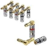 SONERO Bananenstecker S-SC090-08, gewinkelt 90&deg; vergoldet 8er Set