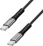 LOGILINK USB3.2 Kabel CU0430 USB-C M/USB-C M 100W LED Metall 0,3m schwarz