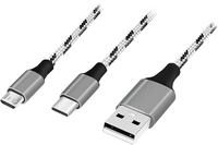 LOGILINK USB 2.0 Ladekabel CU0202 2-in1 USB-C Micro-USB, 1,2m