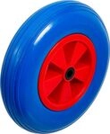 BGS TECHNIC Schubkarrenrad, 80656, PU, rot/blau, 400 mm