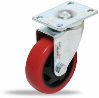BGS TECHNIC Lenk-Laufrolle, rot/schwarz, &Oslash; 100 mm