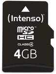 INTENSO MicroSDHC Card, 4 GB,
