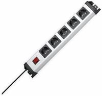 KOPP Steckdosenleiste POWERversal, 5-fach, Schalter, silber/schwarz