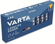 VARTA Batterie Alkaline, Micro, AAA, LR03, 1.5V, Longlife Power, 10 St&uuml;ck