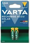 VARTA Akku NiMH, Micro, AAA, HR03, 1.2V/550mAh, Solar, 2er Pack