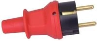 KOPP Schutzkontakt-Stecker 173012004, gro&szlig;, mit Knickschutz, rot