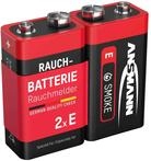 ANSMANN 9V-Blockbatterie, Alkali, 550mAh, 2 St&uuml;ck, f&uuml;r Rauchmelder