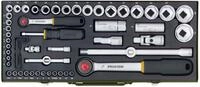 PROXXON Komplettsatz mit 1/4"- und 1/2"-Ratsche, 23040, 56-teilig