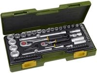 PROXXON Komplettsatz mit Kn&uuml;ppelratschen, 23286, 1/4" + 1/2", 65-teilig