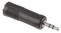 GOOBAY Klinkenadapter, Stecker 3,5 mm stereo / Kupplung 6,3 mm stereo, schwarz