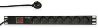 LOGILINK Steckdosenleiste 19", 7-fach, Schutzkontaktstecker, Schalter, schwarz