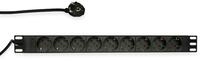LOGILINK Steckdosenleiste 19", 9-fach, Schutzkontaktstecker, schwarz