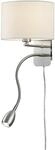 TRIO Wandleuchte Hotel 271170201 Nickel matt, Schirm wei&szlig;, 1 x 3,1W LED, 310 lm,