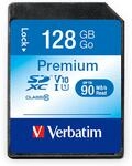 VERBATIM SDXC Card Premium, 128 GB, Class 10