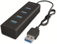 ICY BOX USB-Hub IB-HUB1409-U3, 4-port, Alumnium, schwarz