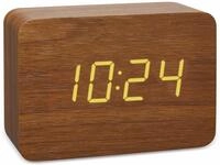 TFA Digitaler Funkwecker Clocco, braun, orangene LED