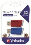 VERBATIM USB-Stick Click, 32 GB, 2er Pack