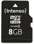 INTENSO MicroSDHC Card, 8 GB,