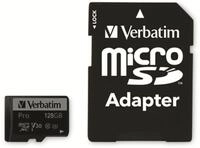 VERBATIM MicroSD-Card Pro, U3, 4K, 128 GB