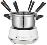 MELISSA Fondue-Set 16310230, 1200 W, 2 L, 8 Fonduegabel, Edelstahl, wei&szlig;