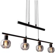 N&Auml;VE Pendelleuchte 7090422, 40W, 4xE14, schwarz/natur