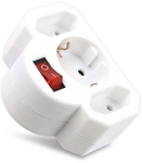 HEITECH Multisteckdose mit Schalter, horizontal, 16 A, wei&szlig;