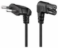 GOOBAY Euro-Netzkabel mit Doppelnutkupplung, schwarz, 5m, 90&deg;