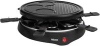 TRISTAR Raclette RA-2998, 6 Personen, 800 W, Grillplatte mit Crepe-Bereich