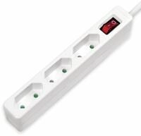LOGILINK Euro-Steckdosenleiste 3-fach, Schalter, wei&szlig;