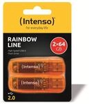 INTENSO USB-Stick Rainbow Line 3502492 USB 2.0 64GB orange/transparent 2er Pack