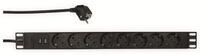 LOGILINK Steckdosenleiste 19", 8-fach, Schutzkontaktstecker, 2x USB, schwarz
