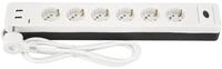 REV Steckdosenleiste Combini, 6-fach, 2x USB-A, 1,4 m, wei&szlig;/schwarz