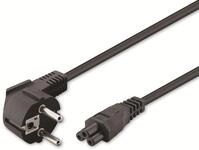 GOOBAY Netzkabel mit Kleeblattstecker NK 114 S-300, 3 m, schwarz, 90&deg;