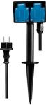 LOGILINK Gartensteckdose mit Erdspie&szlig; LPS214 2-fach IP44