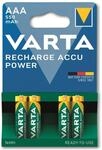 VARTA Akku NiMH, Micro, AAA, HR03, 1.2V/550mAh, Accu Power, Pre-charged, 4er Pack