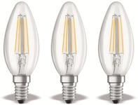 OSRAM LED-Lampe BASE CLASSIC, B40, E14, EEK: E, 4 W, 470 lm, 4000 K, 3 St&uuml;ck