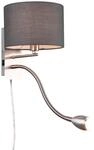 TRIO Wandleuchte Hotel 271170211 Nickel matt, Schirm grau, 1 x 3,1W LED, 310 lm,
