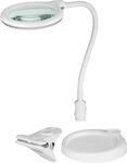 GOOBAY LED Stand-/Klemm-Lupenleuchte, 6W, 480lm, 1,75x Vergr&ouml;&szlig;erung, wei&szlig;